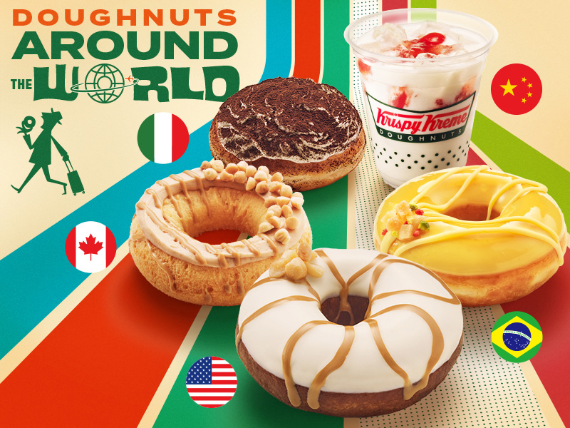 今年の春はスイーツタイムに世界旅行気分を味わおう！ イタリア、ハワイ、ブラジル、カナダの人気デザートがドーナツになって新登場 『DOUGHNUTS  AROUND THE WORLD』 - クリスピー・クリーム・ドーナツ